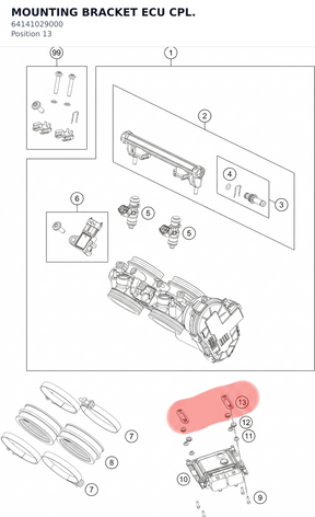 Diagram preview: MOUNTING BRACKET ECU CPL. (64141029000)