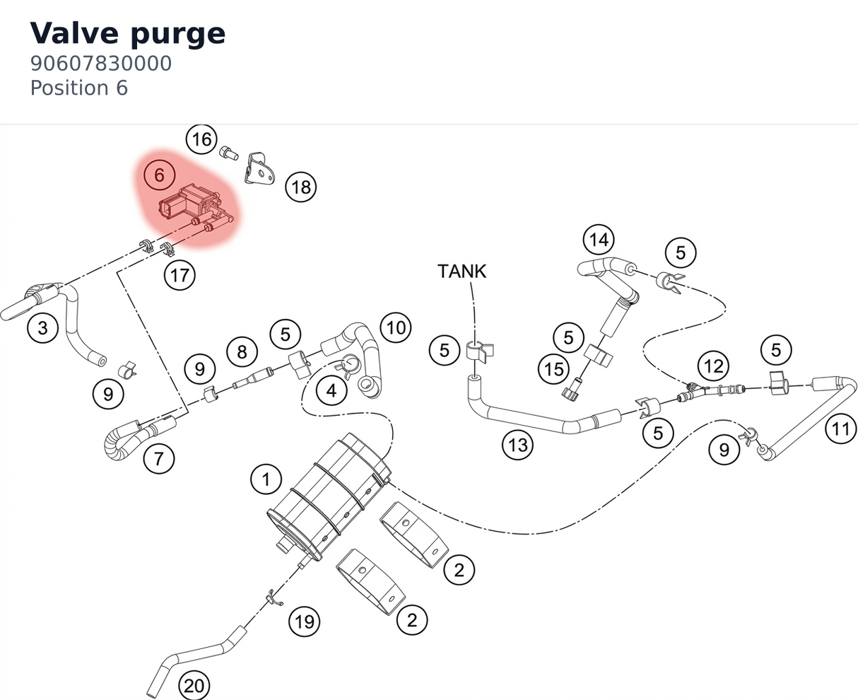 Diagram preview: Valve purge (90607830000)