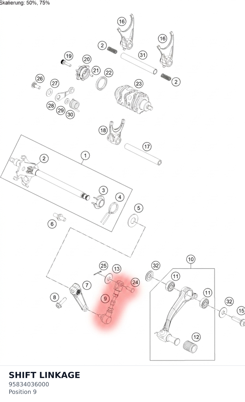 Diagram preview: SHIFT LINKAGE (95834036000)