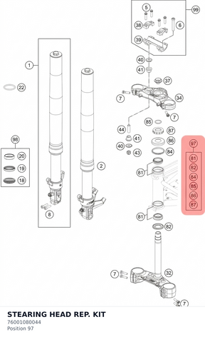 Diagram preview: STEARING HEAD REP. KIT (76001080044)