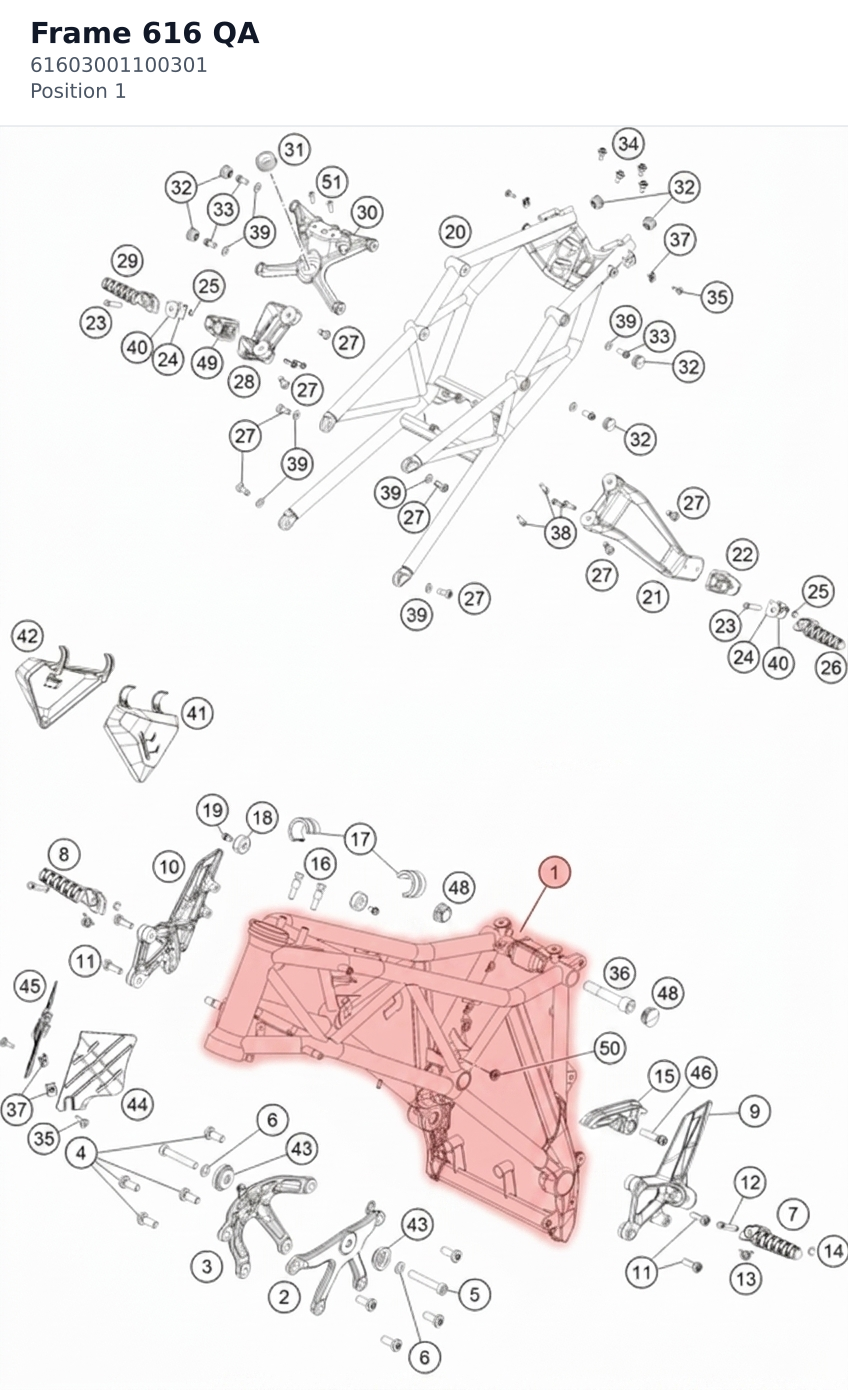 Diagram preview: Frame 616 QA (61603001100301)
