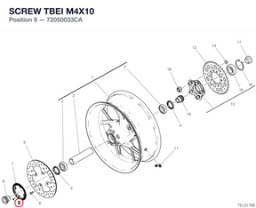 SCREW TBEI M4X10 72050033CA diagram position