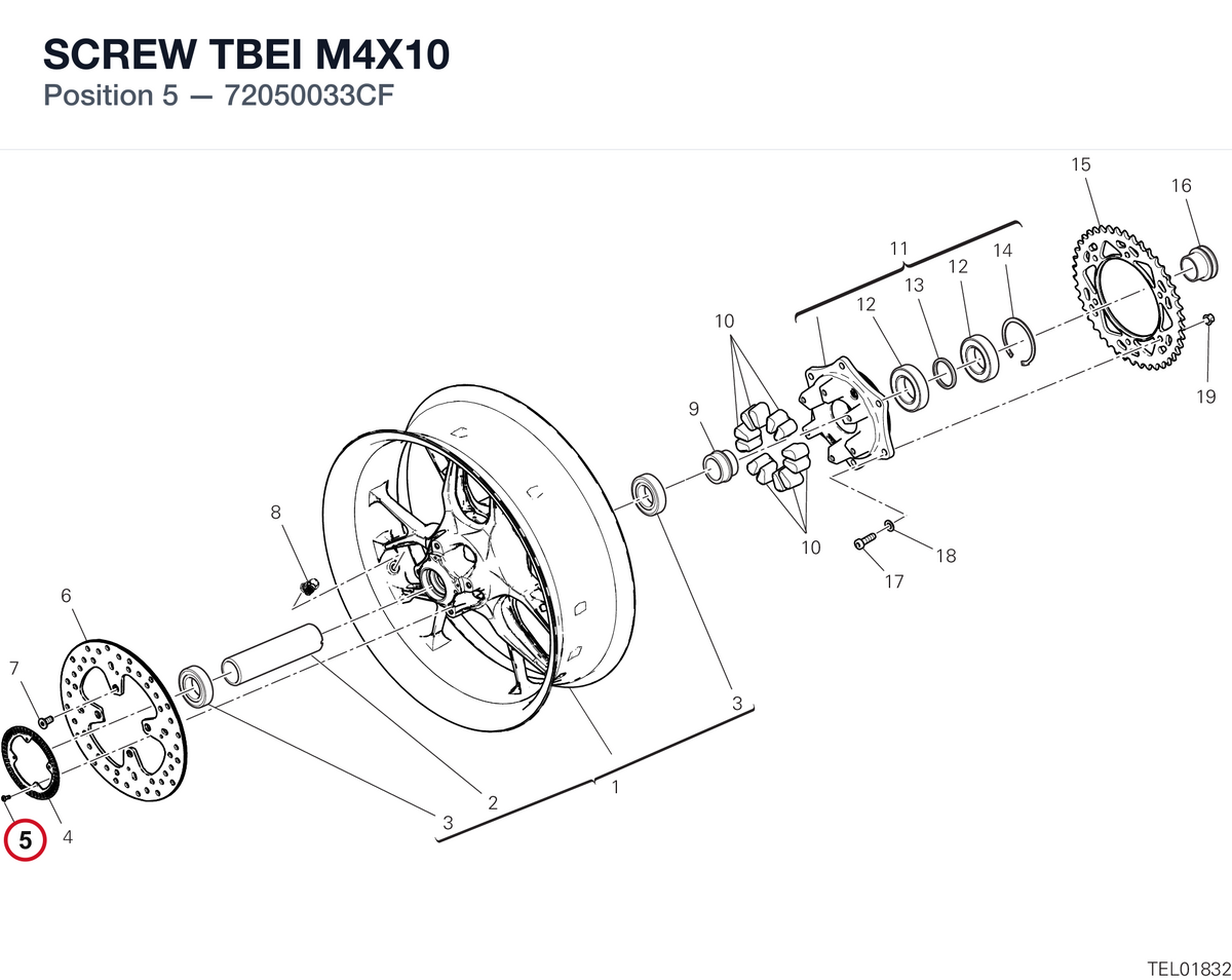 SCREW TBEI M4X10 72050033CF diagram position