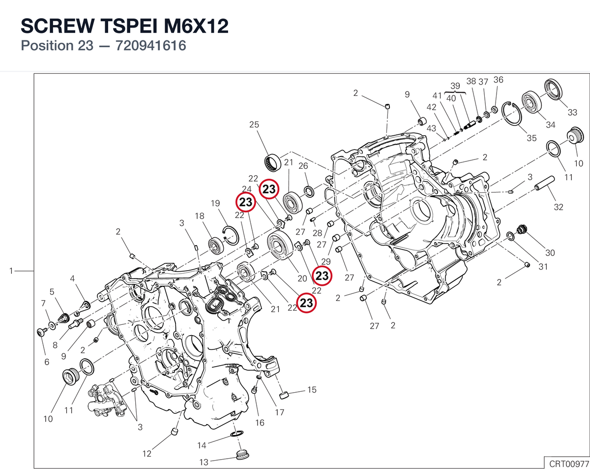 SCREW TSPEI M6X12 720941616 diagram position