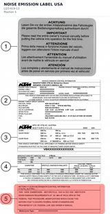 Diagram preview: NOISE EMISSION LABEL USA (LI23-619-13)