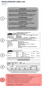Diagram preview: NOISE EMISSION LABEL USA (LI23-619-13)