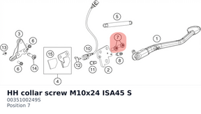 Diagram preview: HH collar screw M10x24 ISA45 S (0035100249S)