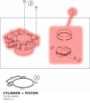 Diagram preview: CYLINDER + PISTON (79230138000)