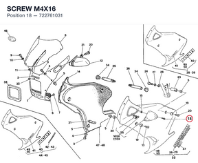 SCREW M4X16 722761031 diagram position