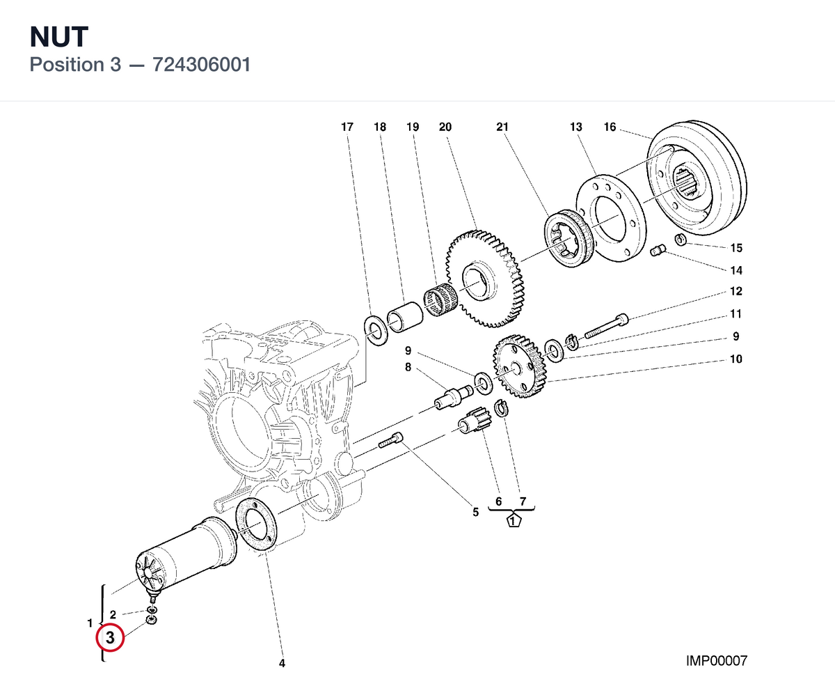 NUT 724306001 diagram position