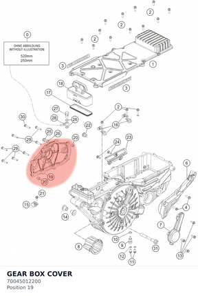 Diagram preview: GEAR BOX COVER (70045012200)