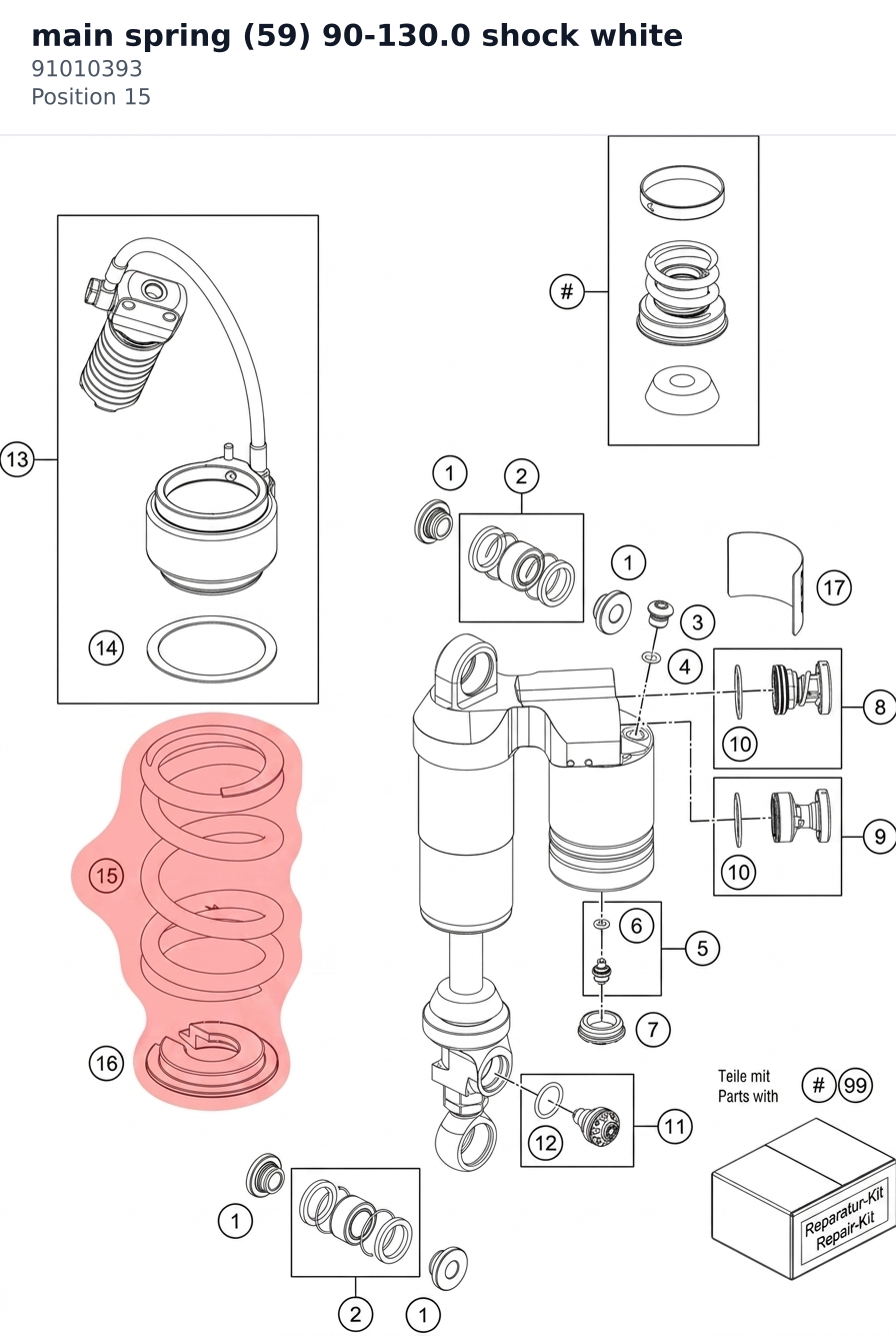 Diagram preview: main spring (59) 90-130.0 shock white (91010393)