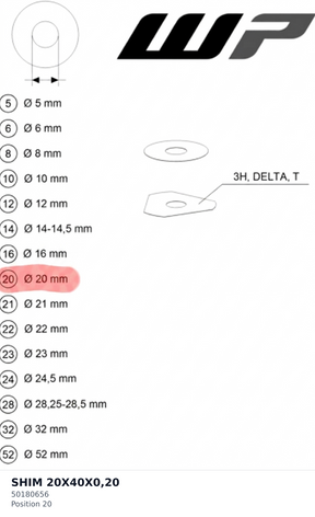 Diagram preview: SHIM 20X40X0,20 (50180656)