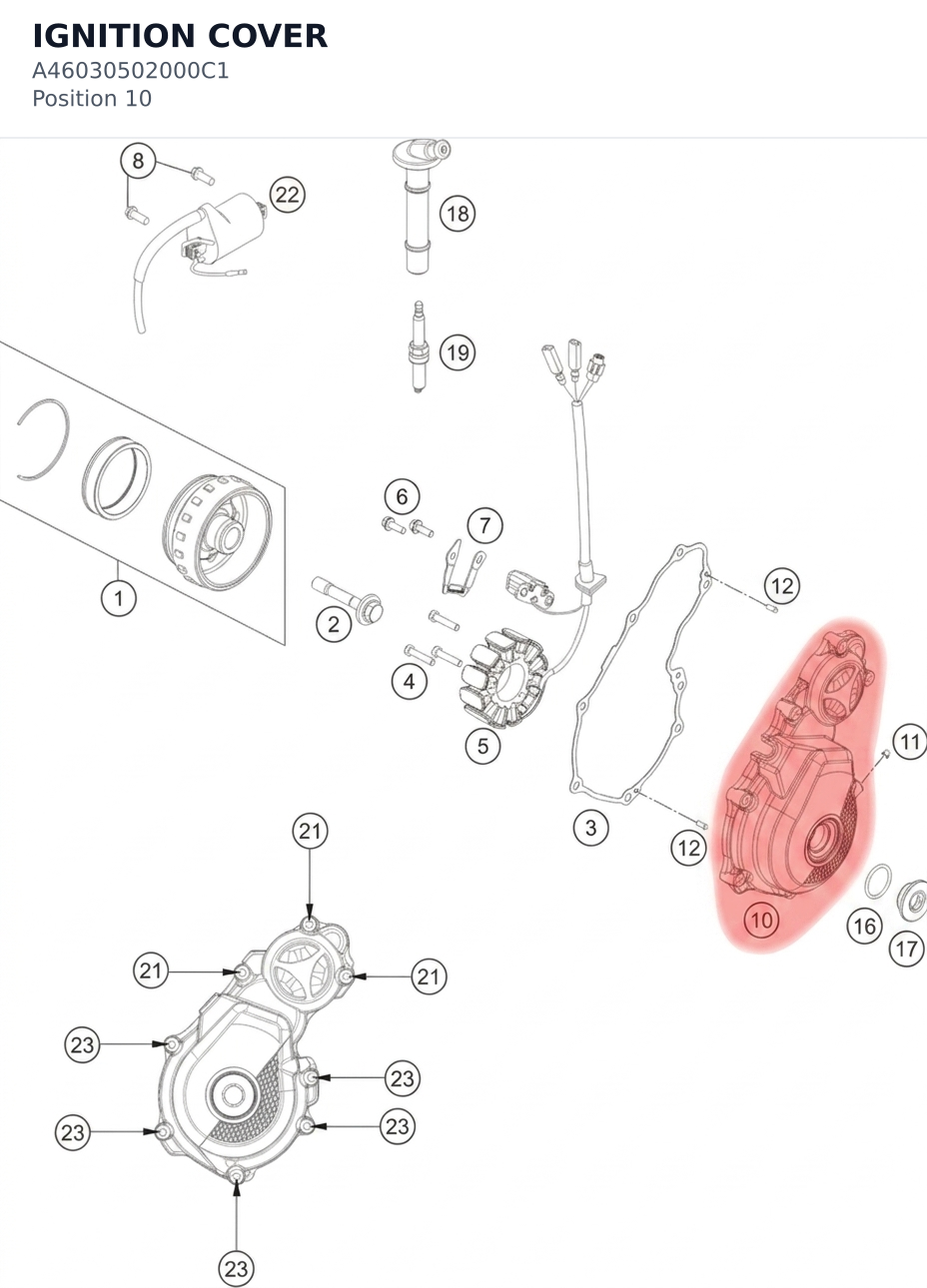 Diagram preview: IGNITION COVER (A46030502000C1)