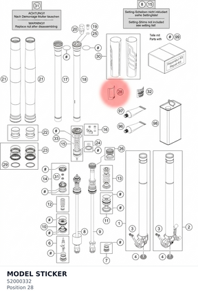 Diagram preview: MODEL STICKER (52000332)