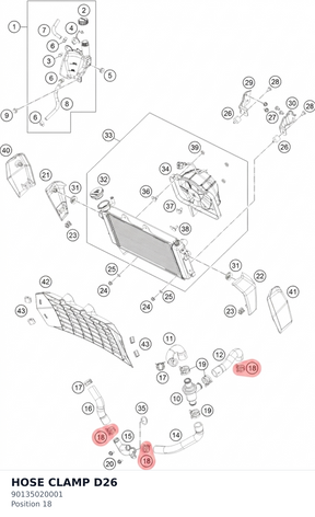 Diagram preview: HOSE CLAMP D26 (90135020001)