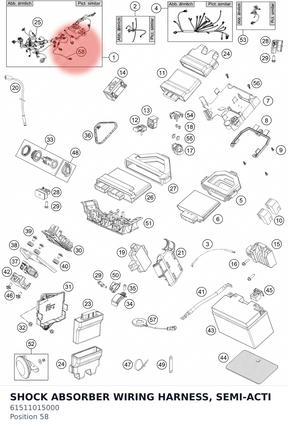 Diagram preview: SHOCK ABSORBER WIRING HARNESS, SEMI-ACTI (61511015000)