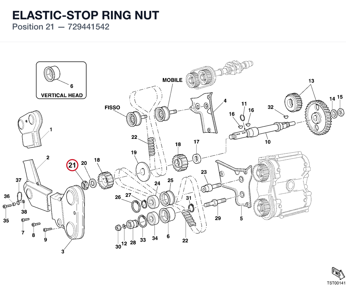 ELASTIC-STOP RING NUT 729441542 diagram position