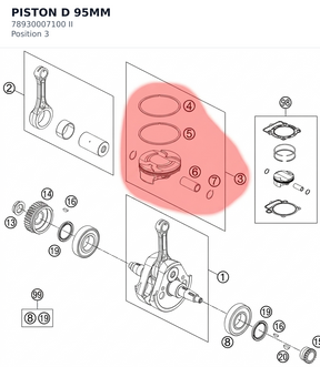 Diagram preview: PISTON D 95MM (78930007100 II)