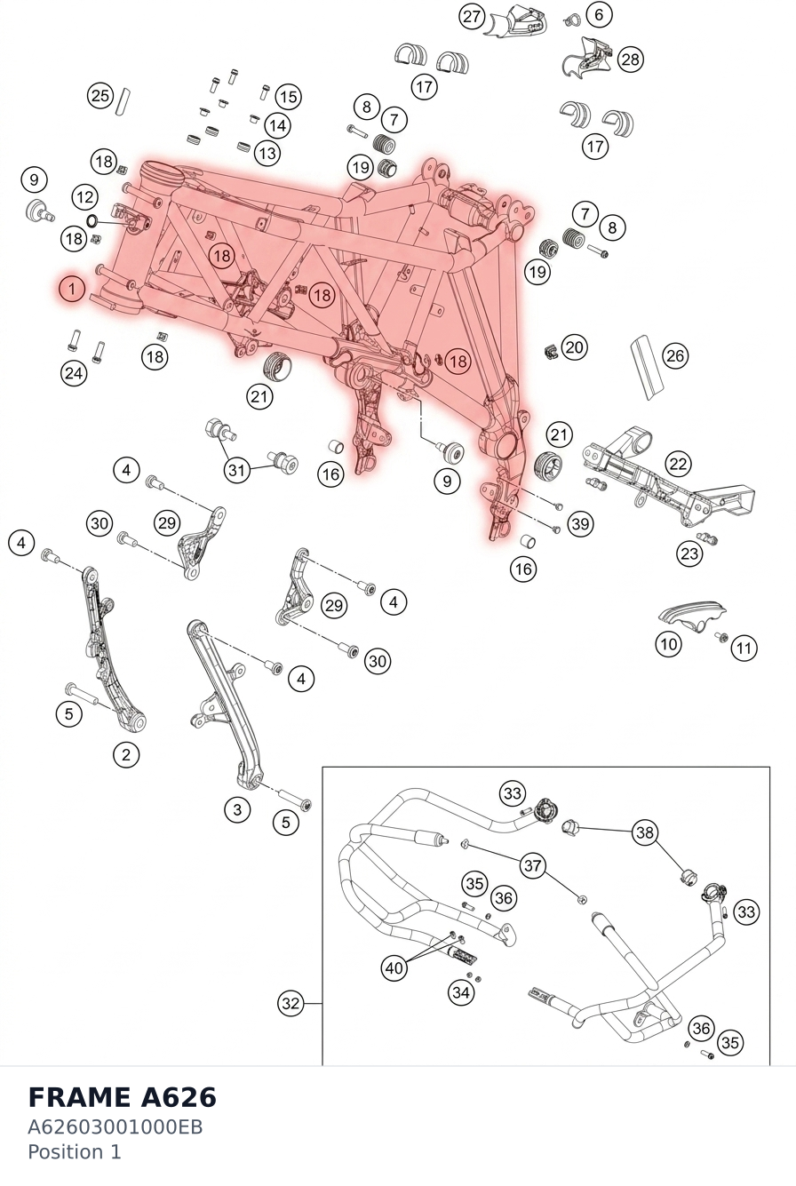 Diagram preview: FRAME A626 (A62603001000EB)