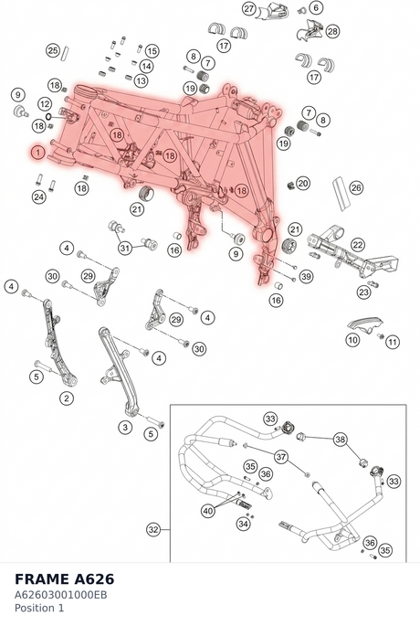 Diagram preview: FRAME A626 (A62603001000EB)