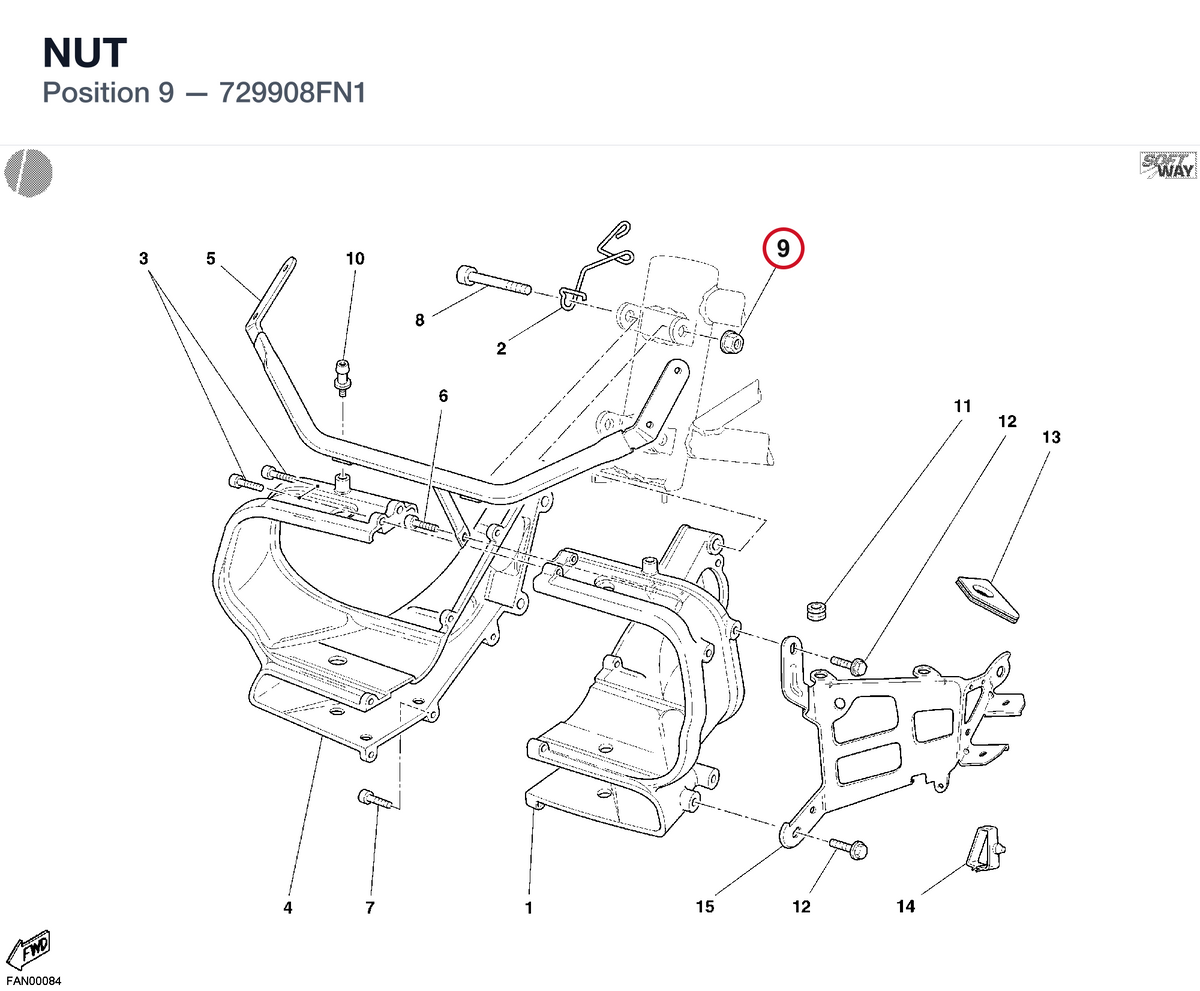 NUT 729908FN1 diagram position