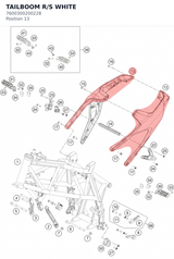 Diagram preview: TAILBOOM R/S WHITE (7600300200228)