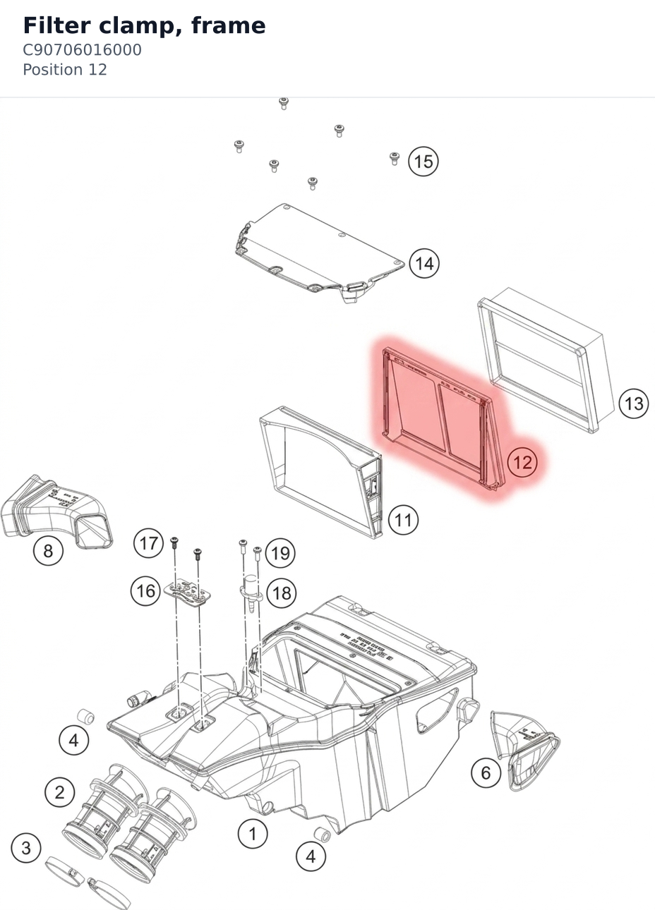 Diagram preview: Filter clamp, frame (C90706016000)