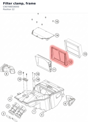 Diagram preview: Filter clamp, frame (C90706016000)