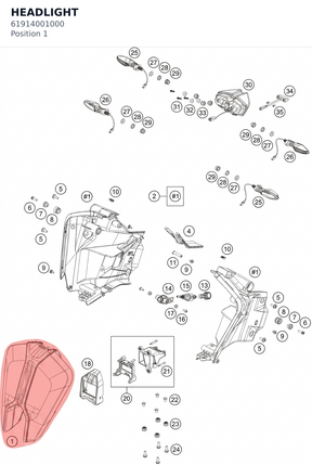 Diagram preview: HEADLIGHT (61914001000)