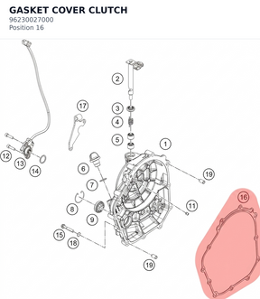 Diagram preview: GASKET COVER CLUTCH (96230027000)