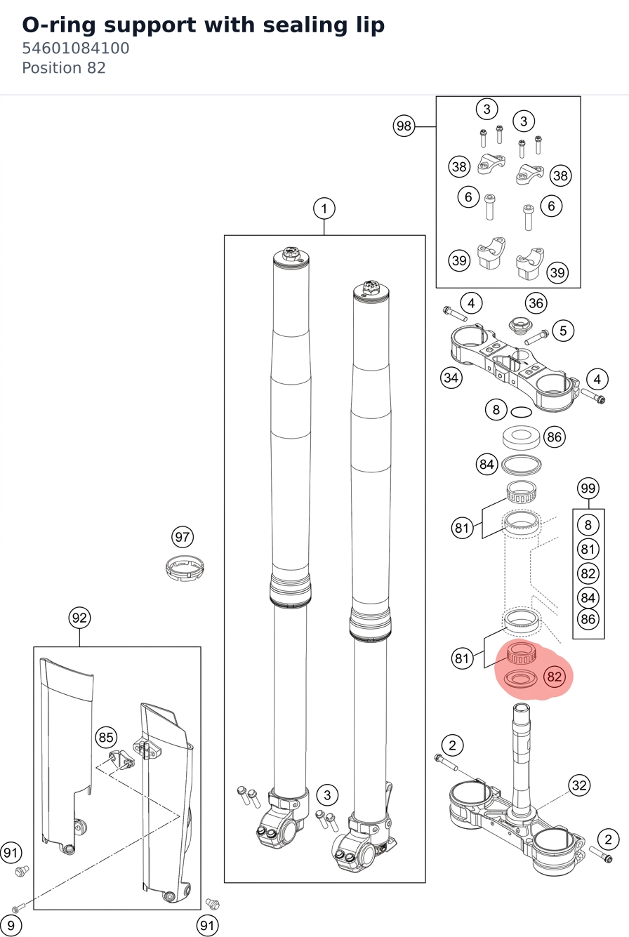 Diagram preview: O-ring support with sealing lip (54601084100)