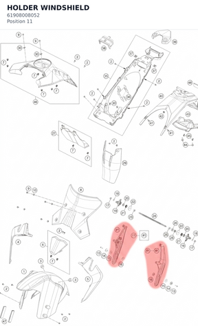 Diagram preview: HOLDER WINDSHIELD (61908008052)
