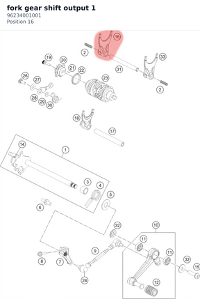 Diagram preview: fork gear shift output 1 (96234001001)