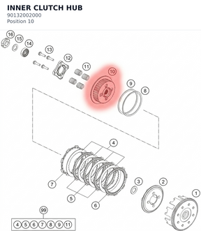Diagram preview: INNER CLUTCH HUB (90132002000)