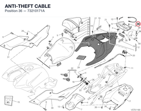 ANTI-THEFT CABLE 73210171A diagram position