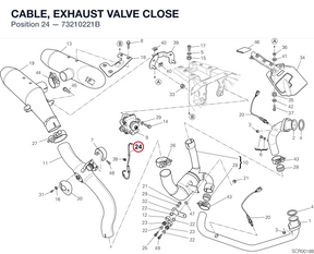 CABLE, EXHAUST VALVE CLOSE 73210221B diagram position