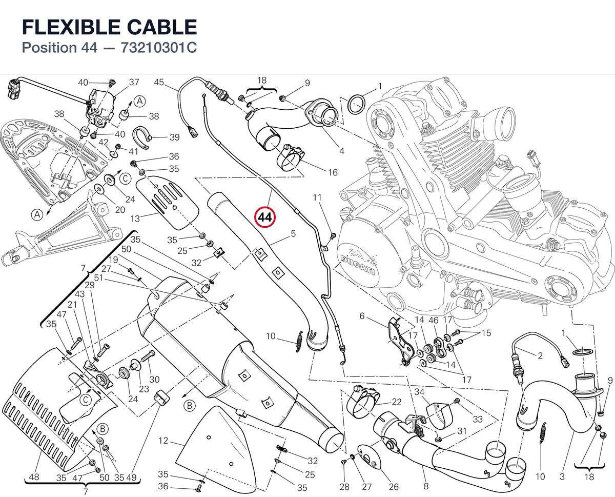 FLEXIBLE CABLE 73210301C diagram position