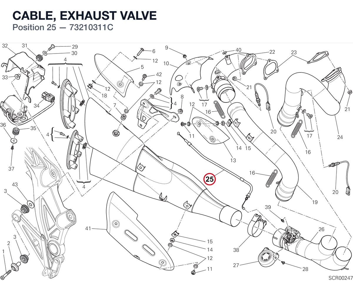 CABLE, EXHAUST VALVE 73210311C diagram position