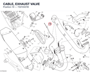 CABLE, EXHAUST VALVE 73210421B diagram position