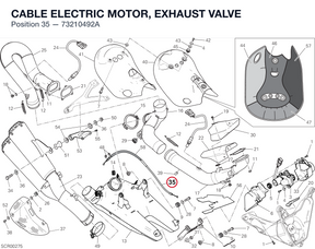 CABLE ELECTRIC MOTOR, EXHAUST VALVE 73210492A diagram position
