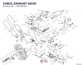 CABLE, EXHAUST VALVE 73210614A diagram position