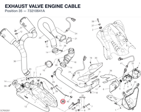 EXHAUST VALVE ENGINE CABLE 73210641A diagram position