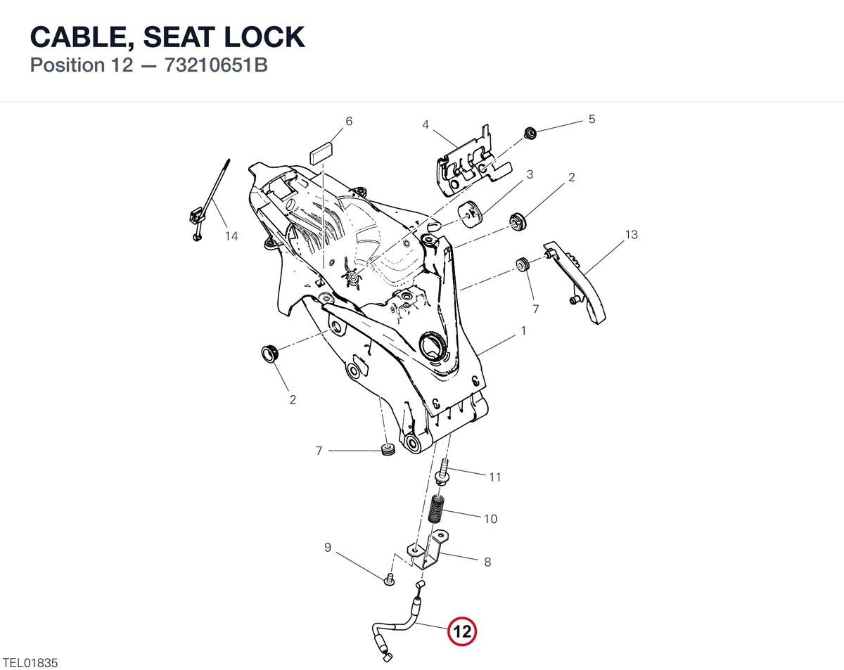 CABLE, SEAT LOCK 73210651B diagram position