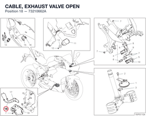 CABLE, EXHAUST VALVE OPEN 73210662A diagram position