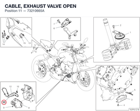 CABLE, EXHAUST VALVE OPEN 73210665A diagram position