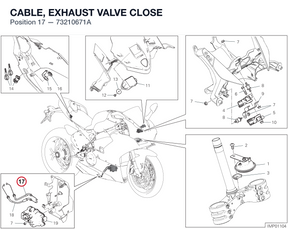 CABLE, EXHAUST VALVE CLOSE 73210671A diagram position