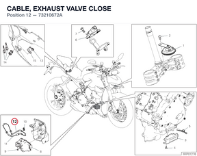 CABLE, EXHAUST VALVE CLOSE 73210672A diagram position