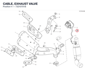 CABLE, EXHAUST VALVE 73210701B diagram position