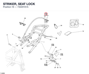 STRIKER, SEAT LOCK 73220161A diagram position